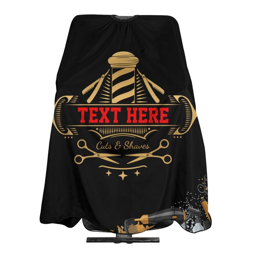 Custom Barber Cape Hairdresser Cape, Add Your Photo Text Logo Personalized Salon Cape for Men, Customized Hair Cutting Cape for Home Salon Barbershop