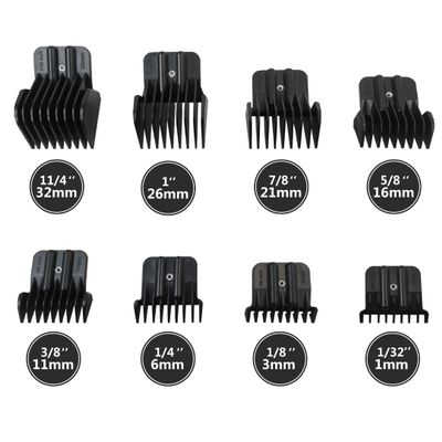 8 Pack Premium Trimmer Guards Fit for Barberology FX787S, FX787G & FX787RG Trimmer, Replacement Guards with Metal Spring Clip - From 1/32-5/4 inch Snap on Blade Attachment Combs Set