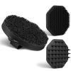 3 Soft Silicone Scrubbers - Body Exfoliating Brush Skin Massage Shower Scrubber Body Buffer, with Super Soft Handheld Facial Cleansing Brush, with Hair Shampoo Brush Scalp Massager (Black) view 1