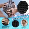 3 Soft Silicone Scrubbers - Body Exfoliating Brush Skin Massage Shower Scrubber Body Buffer, with Super Soft Handheld Facial Cleansing Brush, with Hair Shampoo Brush Scalp Massager (Black) view 4