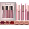 BestLand 6Pcs Matte Liquid Lipstick + Lip Liner Pens Set, One Step Lips Makeup Kits Pigment Velvety Nude Lip Stain Waterproof Long Wear Lip Gloss Make up Gift Set (Pure Romance Bundle) view 1