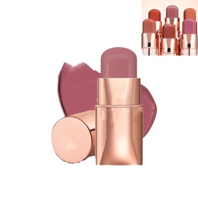 3-in-1 Blush Stick for Cheeks Makeup,Waterproof Cream Blush Face Stick Multi-Use Lip and Cheek Tint, Longwear Waterproof Moisturizing Monochromatic Blush Stick(Color:01)