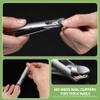 BALUCA Slanted Blade Ingrown Toenail Clippers for Thick Toenails, Angled Large Toe Nail Fingernail Cutter Trimmer for Seniors and Men - Silver view 3