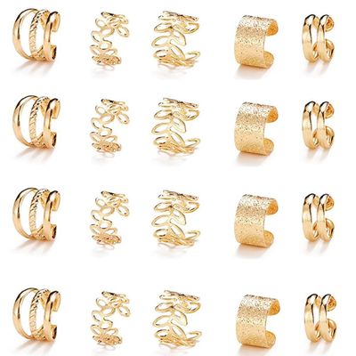 20 Pcs Gold Hair Jewelry for Braids Metal Alloy Braid Clips Rhinestone Hair Braids Dreadlock Non-Piercing Ear Clip Beard Beads for Women Men Hair Accessories Styling Jewelry Tools