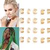 20 Pcs Gold Hair Jewelry for Braids Metal Alloy Braid Clips Rhinestone Hair Braids Dreadlock Non-Piercing Ear Clip Beard Beads for Women Men Hair Accessories Styling Jewelry Tools view 3