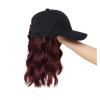 FEELIN Baseball Cap with Hair Extensions Long Wavy Synthetic Wig Baseball Cap With Hair Extensions Hat Wigs Brown Natural Black Connect Wig Adjustable For Women Girls Hat Wig(Color:10) view 4