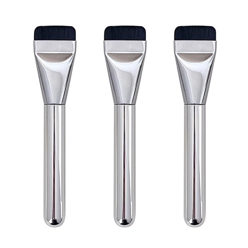 3 PCS Flat Head Foundation Brush Flat Makeup Brush Facial Mask Brush Blade Foundation Brush for Liquid Cream Premium Makeup Brushes