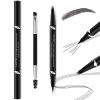 LAVONE 2-IN-1 Dual-ended Waterproof Eyebrow Pencil, 4 Tip Microblading Pen & Ultra-Precise Brow Pencil, Dual-ended Eyebrow Brush - Dark Grey 01 view 1