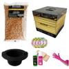 Waxness Spa Choice Mineral Gold Stripless Waxing Kit with 2.2 LB Wax Bag, Warmer W-CUBE Gold Digital 1 lb and Black Non-Stick Easy Clean Silicone Bowl view 1