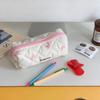 Women Cute Coquette Cosmetic Bag Quilted Bow Tie Cosmetics Pouch Fairycore Puffy Makeup Bag Preppy Zipper Pouch (L,Pink) view 3