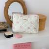 Women Cute Coquette Cosmetic Bag Quilted Bow Tie Cosmetics Pouch Fairycore Puffy Makeup Bag Preppy Zipper Pouch (L,Pink) view 4