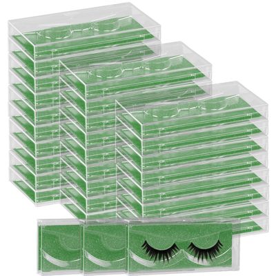 30 Pack Empty Lash Boxes, False Eyelash Packaging Customizable Lash Cases Bulk Eyelash Storage,Lash Box Packaging Eyelash Storage Containers,Premium Lash Display False Eyelash Protection (Green)