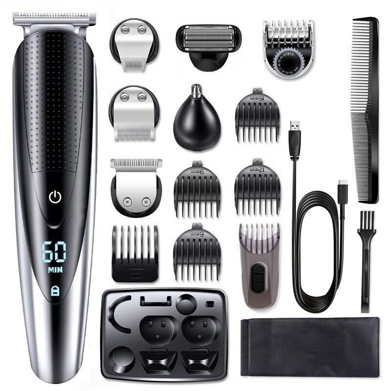 Barber Scissors Hair Clippers for Men, Waterproof Grooming kit All in one Hair Trimmer for Men Professional for Beard Groomer Body face Hair Clipper Electric Shaver