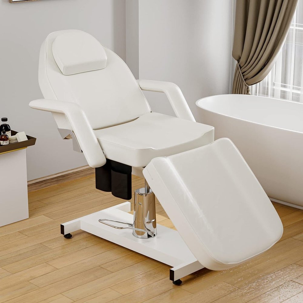 Boiyttylle Electric Tattoo Chair Facial Bed for Esthetician, 330Lb Weight Capacity 3-Section Tattoo Bed Remote Control Height and Angle, Professional Beauty Spa Chair for Lash Extensions (White)