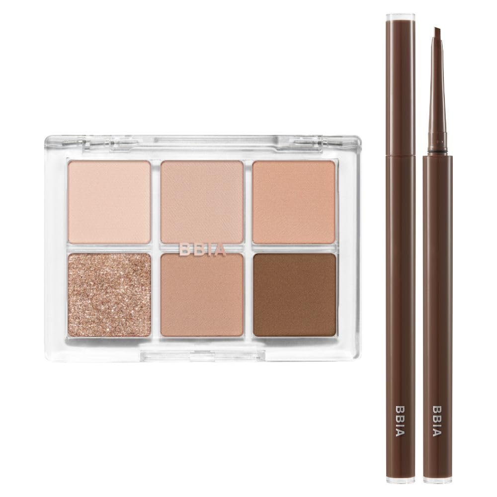 BBIA Ready To Wear Eye Palette (02 MOOD BLUSH) + Last Auto Gel Eyeliner SLIM (S4 CHOCOLAT BONBON) Bundle Set