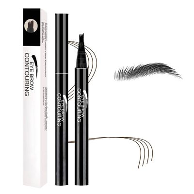 4-Head Split Waterproof Long-lasting Eyebrow Pencil, 2024 Upgraded Natural Brows Eyebrow Pen Magic Eyebrow Microblading Pencil, Natural Makeup Fine Stroke Eyebrow Tattoo Pencil (2Pcs Grey)