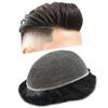 Swiss Lace Mens Toupee Full Lace European Hair Toupee For Men Natural Men Hair System 1B# Off Black, 8x10''-120% Med-light to Medium density view 1