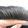 Swiss Lace Mens Toupee Full Lace European Hair Toupee For Men Natural Men Hair System 1B# Off Black, 8x10''-120% Med-light to Medium density view 4