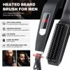 TUIREL Beard Straightener for Men, 2 in 1 Heated Beard Brush, 6 Temperature Settings LCD Display Anti-scalding Hot Comb for Beard Care Kit for Men Gifts Set view 2
