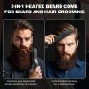TUIREL Beard Straightener for Men, 2 in 1 Heated Beard Brush, 6 Temperature Settings LCD Display Anti-scalding Hot Comb for Beard Care Kit for Men Gifts Set view 4