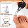 Toenail Clippers for Seniors Thick Toenails, Ingrown Toe Nail Clippers for Men Thick Nails with Wide Opening, Heavy Duty Large Sharp Nail Clippers Set with Long Handle Gifts for Men Women, Black view 2