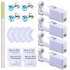 20 Pcs Ear Piercing Kit, Disposable Ear Piercing Gun Kit with 4 Pcs Self Piercing Gun, 4 Pcs Earrings Stud & Cleaning Tools(520 Crown Sapphire Zircon 5mm) view 1