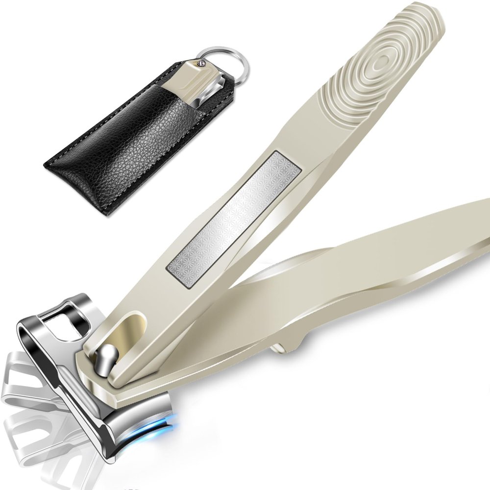 Nail Clippers for Men Seniors with 360 Degree Rotary Head, Heavy Duty Large Fingernail Clipper with Long Handle, Stainless Steel Sharp Nail Cutter Gifts for Men Women Adults