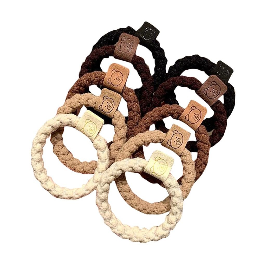 10 PCS Thick Seamless Hair Ties, Womens Mens Elastic Hair Tie, Ponytail Holders Hair Accessories No Damage-D01