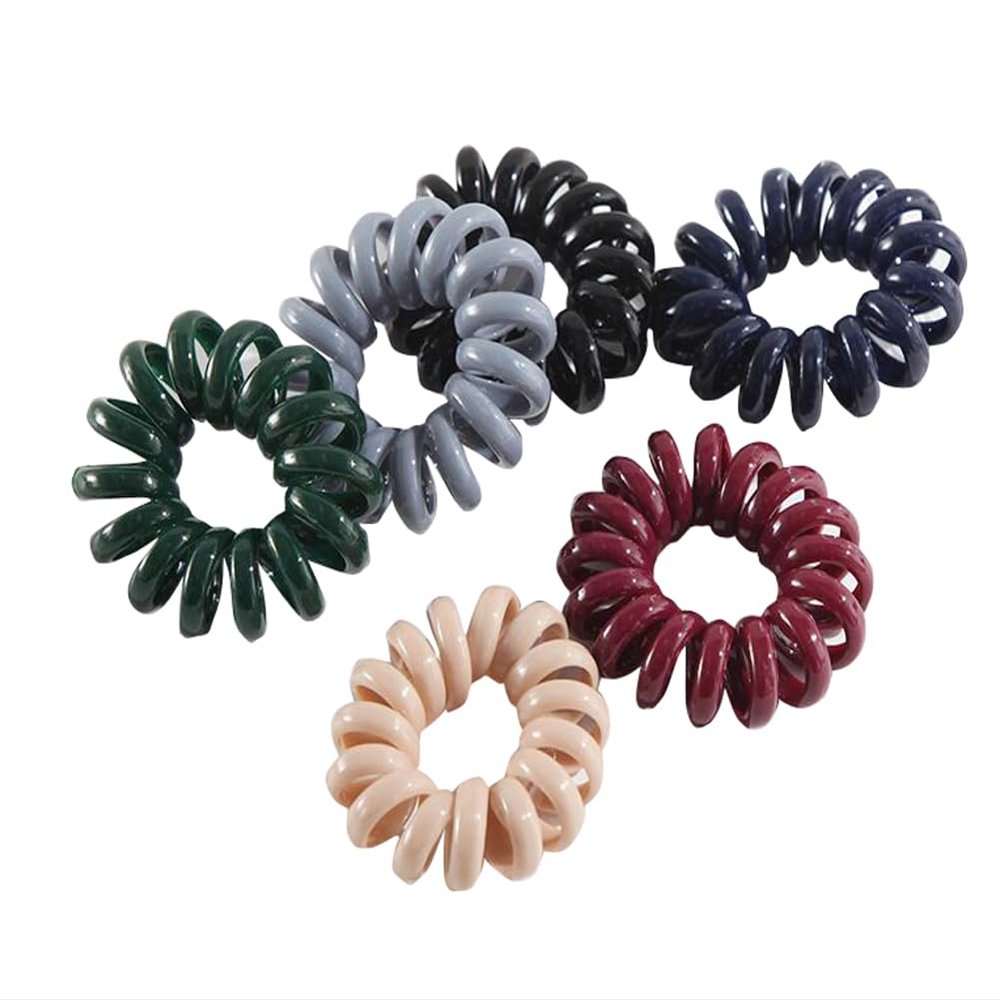 6 PCS Thick Seamless Hair Ties, Womens Mens Elastic Hair Tie, Ponytail Holders Hair Accessories No Damage Telephone Line-F12