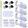 20 Pcs Ear Piercing Kit, Disposable Ear Piercing Gun Kit with 4 Pcs Self Piercing Gun, 4 Pcs Earrings Stud & Cleaning Tools(531 Black-plated Crown White Zircon 5mm) view 1
