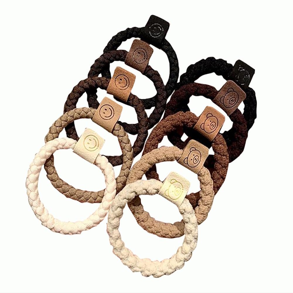 10 PCS Thick Seamless Hair Ties, Womens Mens Elastic Hair Tie, Ponytail Holders Hair Accessories No Damage-D04