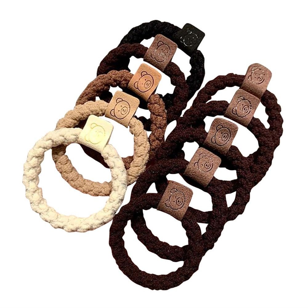 10 PCS Thick Seamless Hair Ties, Womens Mens Elastic Hair Tie, Ponytail Holders Hair Accessories No Damage-D16