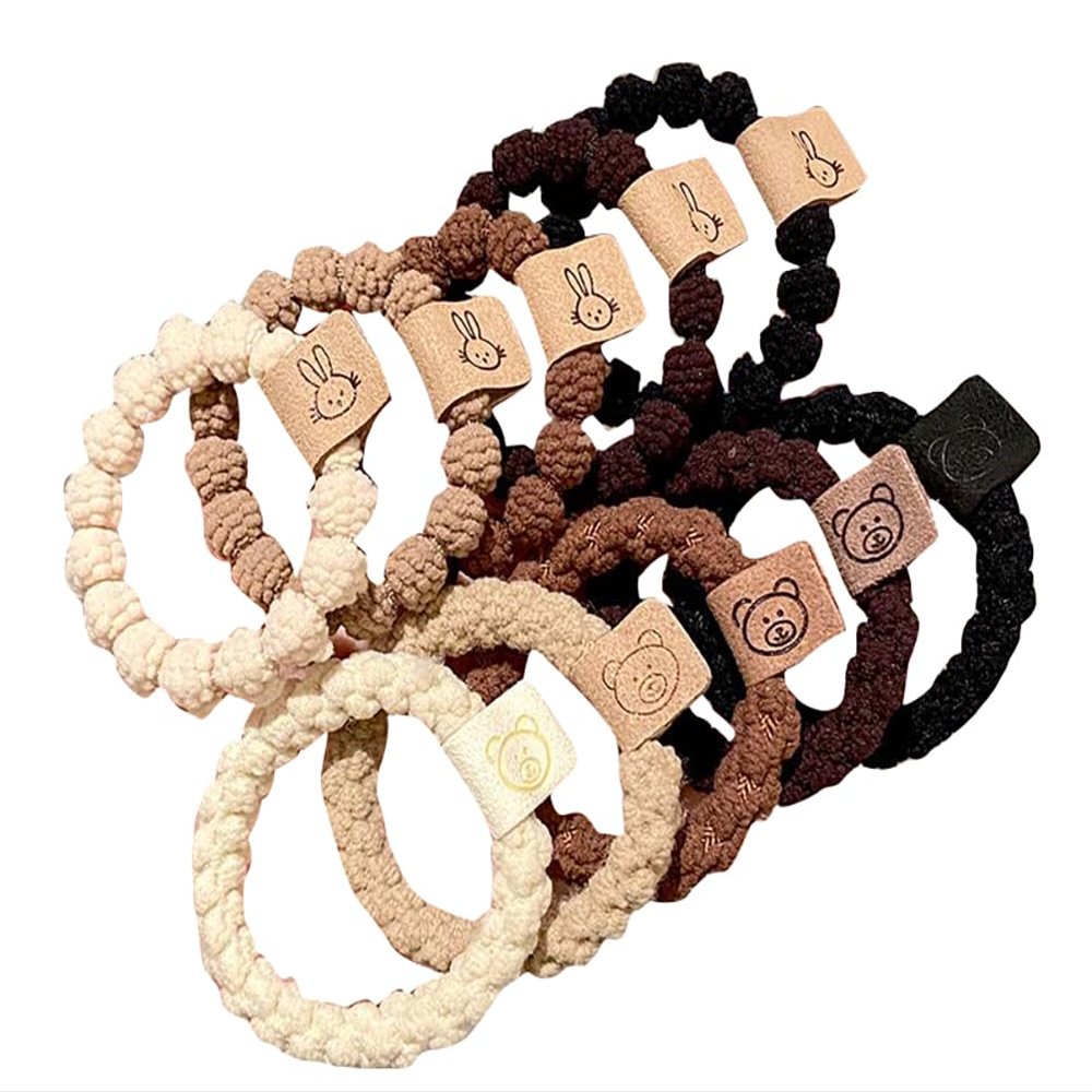10 PCS Thick Seamless Hair Ties, Womens Mens Elastic Hair Tie, Ponytail Holders Hair Accessories No Damage-D07