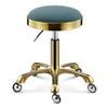 Generic Vintage Gold Round Rolling Stool PU Leather Adjustable Rolling Swivel Salon Stool Chair Tattoo Massage Facial Spa Stool Chair Rolling Massage Stool Chair on Wheels Blue view 1