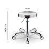 Generic Vintage Gold Round Rolling Stool PU Leather Adjustable Rolling Swivel Salon Stool Chair Tattoo Massage Facial Spa Stool Chair Rolling Massage Stool Chair on Wheels Blue view 2