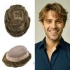 Hair Wonders Toupee Hair Piece For Men Hair Replacement System Real Human Hair Fine Mono Toupee For Mens Hair Pieces Men Toupee Hairpiece For Men 8x10 Medium light density18# MEDIUM BLONDE view 1