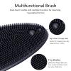 4 Pack Silicone Face Scrubber, Beomeen Facial Cleansing Brush Soft Silicone Facial Exfoliation and Massage Brush Blackhead Scrubber for Men and Women (Black+ Blue) view 4