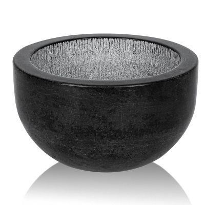 Linkidea Natural Marble Shaving Soap Bowl, Internal Groove Heat Preservation Shaving Bowl, Soap Shaving Bowl Gift for Men, Husband, Boyfriend, Dad (Black), RAC28-02