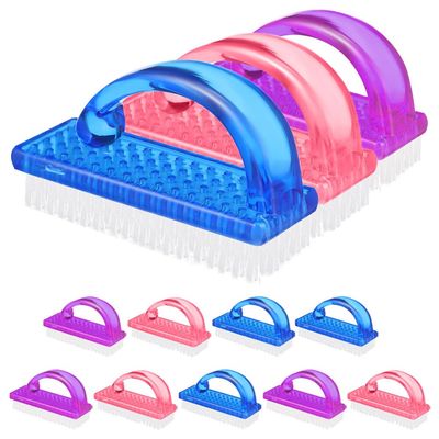OUNONA 12pcs Nail Cleaner Brushes Large Plastic Dust Remover for Manicure Pedicure Versatile Fingernail Brush Sturdy Handle for Home and Salon Use for Cleaning Hands Feet and Corners