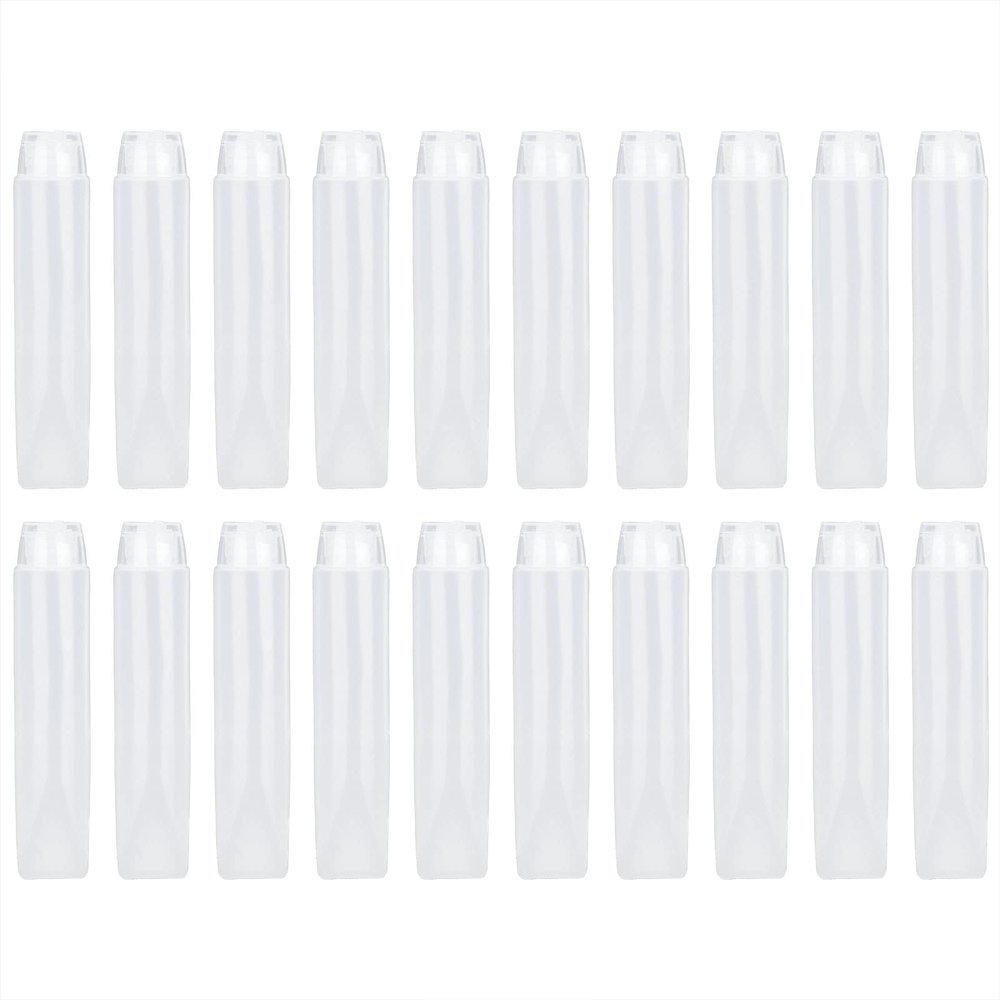 20Pcs Plastic Empty Cosmetic Tube,Squeeze Cosmetic Soft Tube Vial Bottles with Flip Cover, Leakproof Refillable Makeup Travel Sample Packing Storage Toiletries Container (50ml)