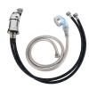 Shampoo Bed Chair Backwash Unit Hair Salon Accessories Shampoo Bed Chair Hot and Cold Mixing Valve 70cm Faucet + Blue Shower Head +120cm Hose for Hair Salon,Chrome view 1