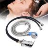 Shampoo Bed Chair Backwash Unit Hair Salon Accessories Shampoo Bed Chair Hot and Cold Mixing Valve 70cm Faucet + Blue Shower Head +120cm Hose for Hair Salon,Chrome view 2