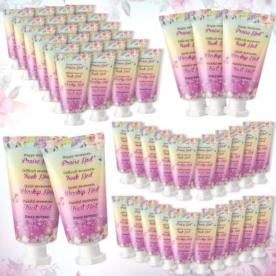 Heigble 50 Pack Christian Hand Lotion Bulk Gifts for Women Christmas Stocking Stuffers Gifts Bible Mini Travel Hand Lotion for Women Church Appreciation(Rose)