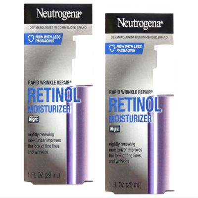 Neutrogena Rapid Wrinkle Repair Night Retinol Moisturizer: 1 fl oz with Retinol and Hyaluronic Acid (Pack of 2)