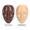 2 Set Makeup Practice Face 5D Silicone Full Face Makeup Mannequin Face with Stand for Emerging Makeup Artist (Black White Face) view 1