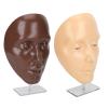 2 Set Makeup Practice Face 5D Silicone Full Face Makeup Mannequin Face with Stand for Emerging Makeup Artist (Black White Face) view 4