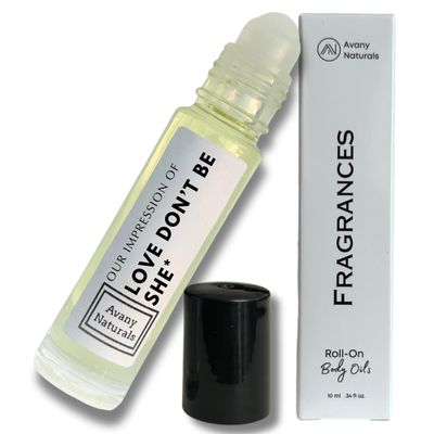 Avany Naturals Women Fragrance Oil for Skin - Travel Size Toiletries, Pheromone Enhanced Scents, Replicant Perfume, Scented Body Oil for Woman, Perfum Pen 1/3 oz (LoveDon'tBeShy-Inspired)