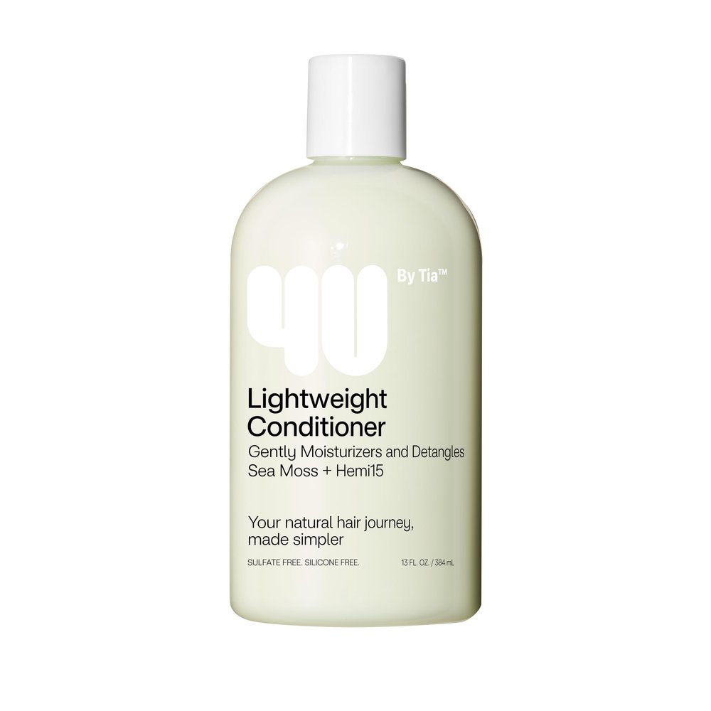 4U by Tia Lightweight Detangling Conditioner - Curly, Kinky, Coily 3A-4C Hair - Hemi15 & Sea Moss Sulfate Free Nourishing Conditioner with Natual Ingredients - Ideal for Braiding (13 fl oz)