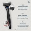 Jeremy's Razors for Men: Precision 5 Blade Razor - Stainless Steel Blades, Lubricating Strip, Precision Trimmer - Men's Shaving Kit, Travel Face Body Head Shavers (1 Razor 4 Cartridges) view 3