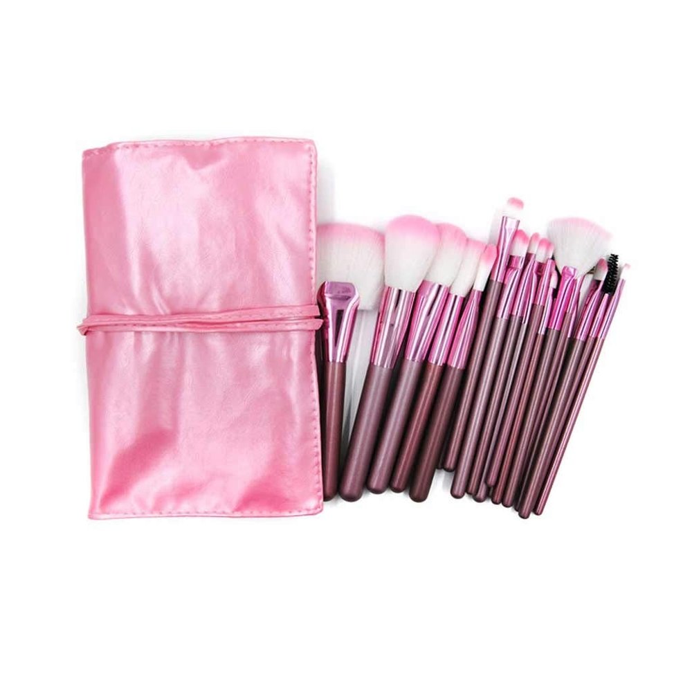 22pcs Makeup Brushes Kit Foundation Powder Eye Shadow Lip Blusher Brush Brown Hair Make Up Brushes Tool Set(Color:3)
